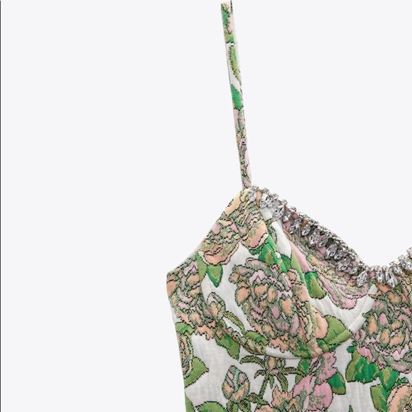 Zara JACQUARD DRESS WITH RHINESTONES - Picture 9 of 16